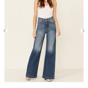 CRUEL GIRL WOMEN'S MEDIUM WASH WIDE LEG HIGH RISE JEANS